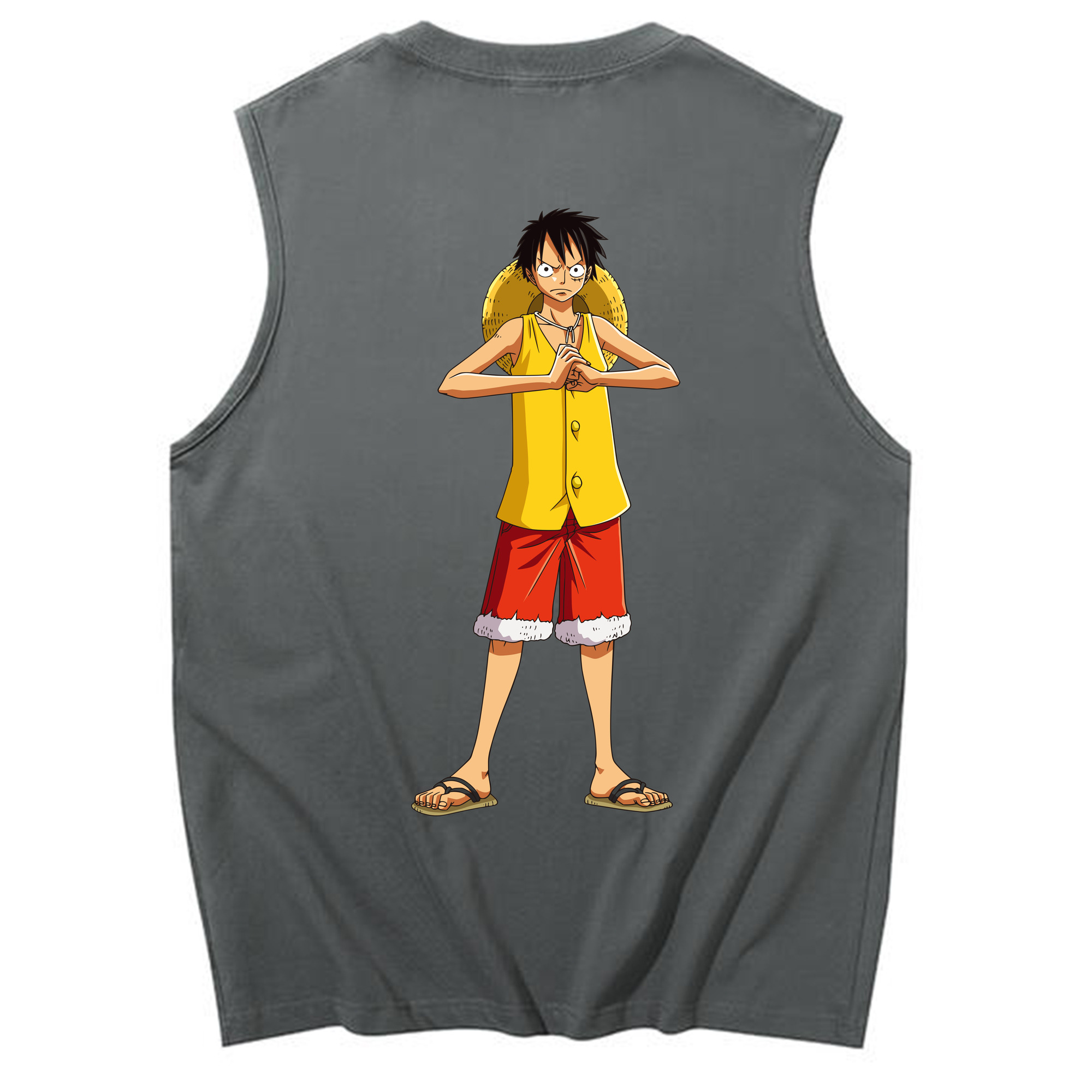 ワンピース モンキー・D・ルフィ ONE PIECE Monkey D. Luffy コットン100％タンクトップ（背面プリント）
